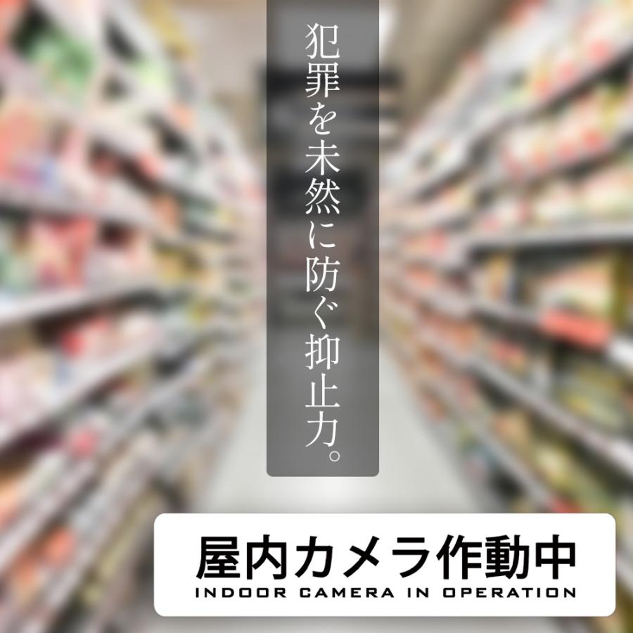 【DESIGNZ】ワーカー防犯アクリルステッカー (屋内カメラ作動中) (屋外内用：耐光/耐水/耐候)  アクリル素材で色褪せにくく長持ち 日本製 145mm×32mm |  | 07