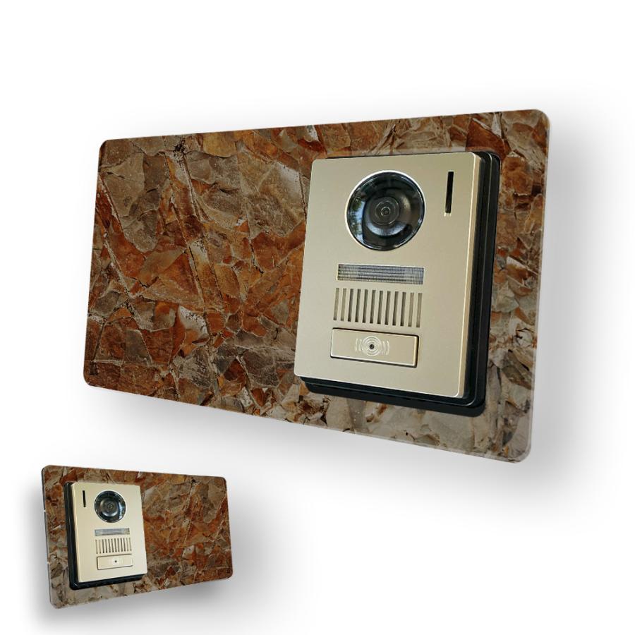 【MESEBOスマート】インターホン用アクセサリー 玄関周りをおしゃれに変える「着せ替え伝言ボード」アクリル素材 両面テープ付 日本製 (左右タイプ:大理石調B) | 