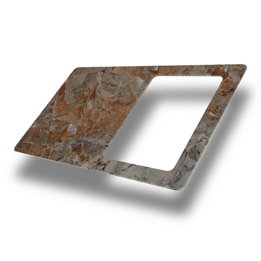 【MESEBOスマート】インターホン用アクセサリー 玄関周りをおしゃれに変える「着せ替え伝言ボード」アクリル素材 両面テープ付 日本製 (左右タイプ:大理石調B) |  | 01