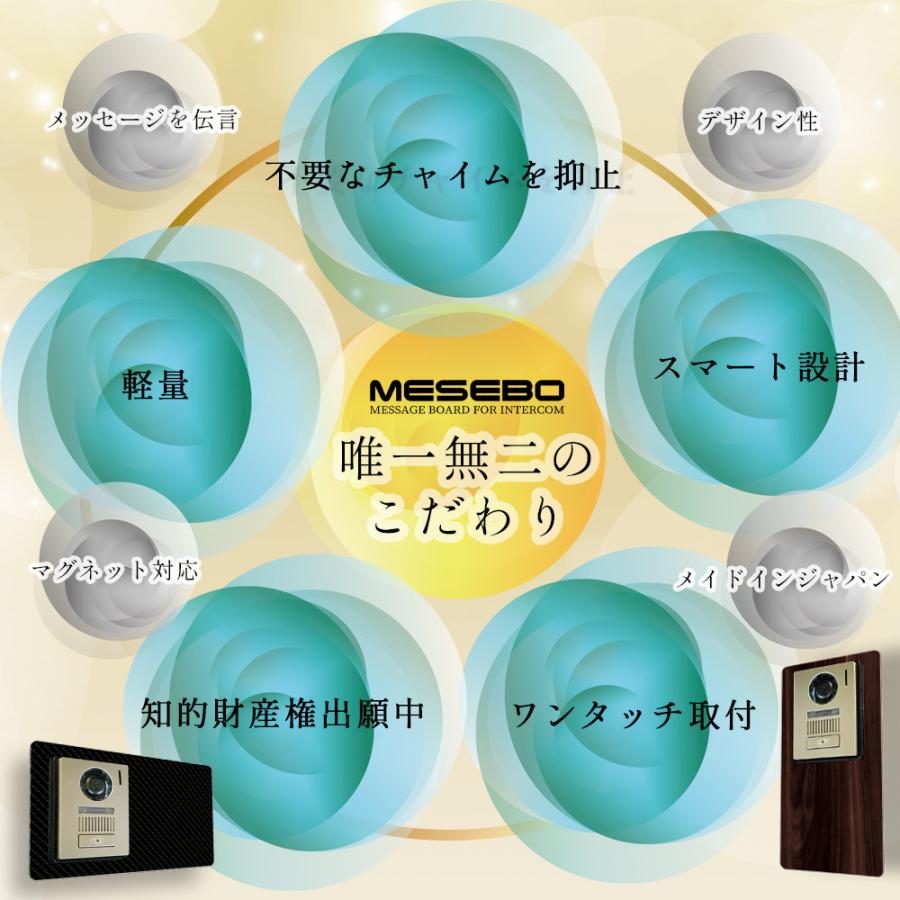 【MESEBOスマート】インターホン用アクセサリー 玄関周りをおしゃれに変える「着せ替え伝言ボード」アクリル素材 両面テープ付 日本製 (上下タイプ:大理石調B) |  | 07