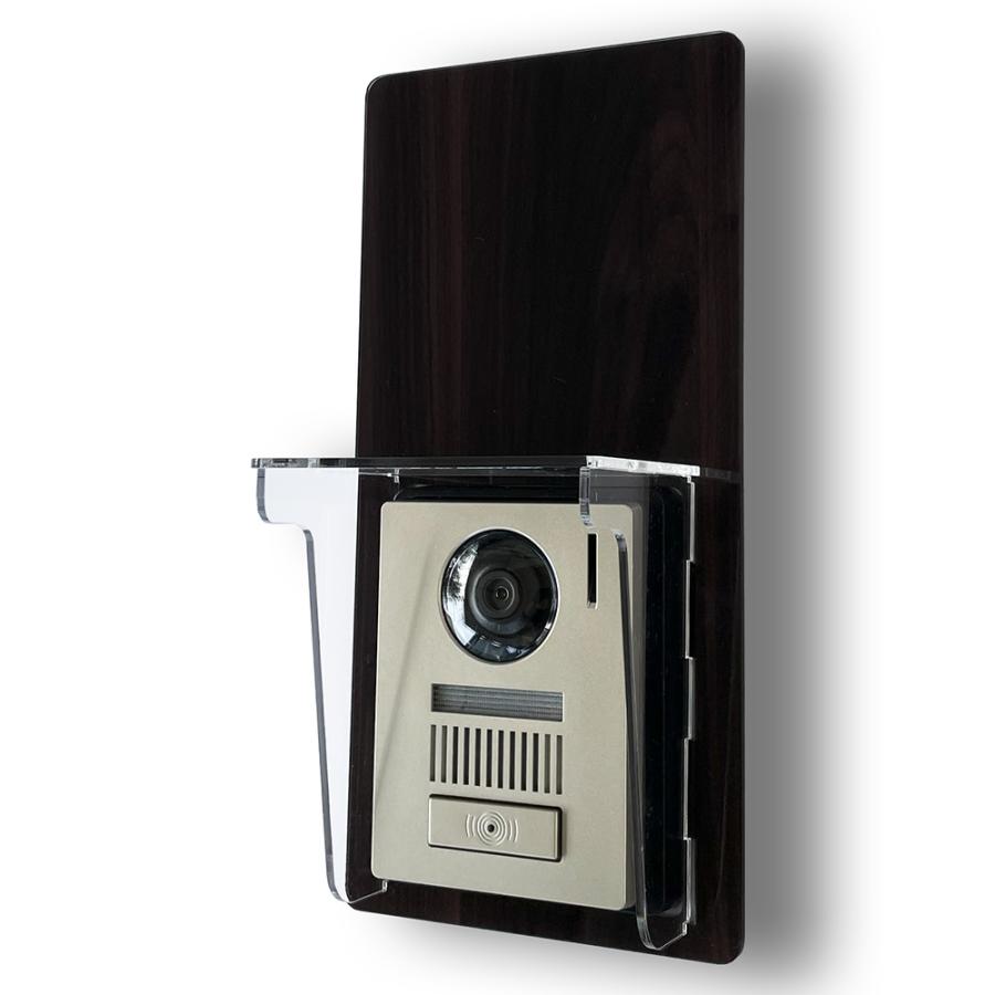 【MESEBOレインシールド】インターホン カバー「スマートな着せ替え伝言ボード、プラス、インターホンを雨風から守る究極のソリューション」下部設置:ウッド調A | 