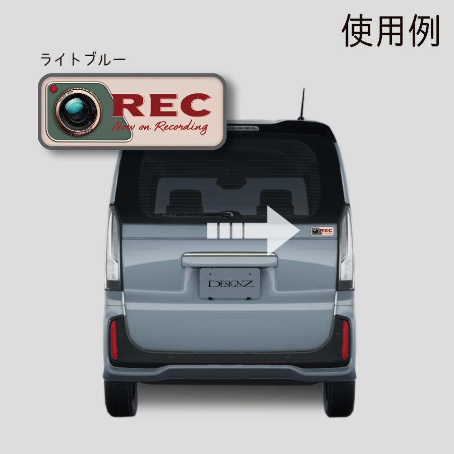 【DESIGNZ】ワーカーセキュリティーステッカー ドラレコステッカー 防犯 (屋外内用：耐光/耐水/耐候) 車載カメラ 後方録画中  塩ビ素材 日本製 (オリーブ) |  | 02