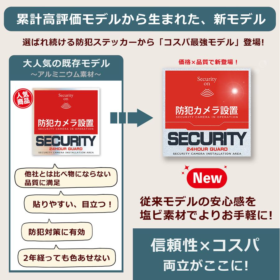 WORKER ワーカー防犯ステッカー　(防犯カメラ設置)（屋外内用：耐光/耐水/耐候）色褪せにくく長持ち 日本製 (レッド＆クラッシュグレー(塩ビ) 150mm) |  | 02