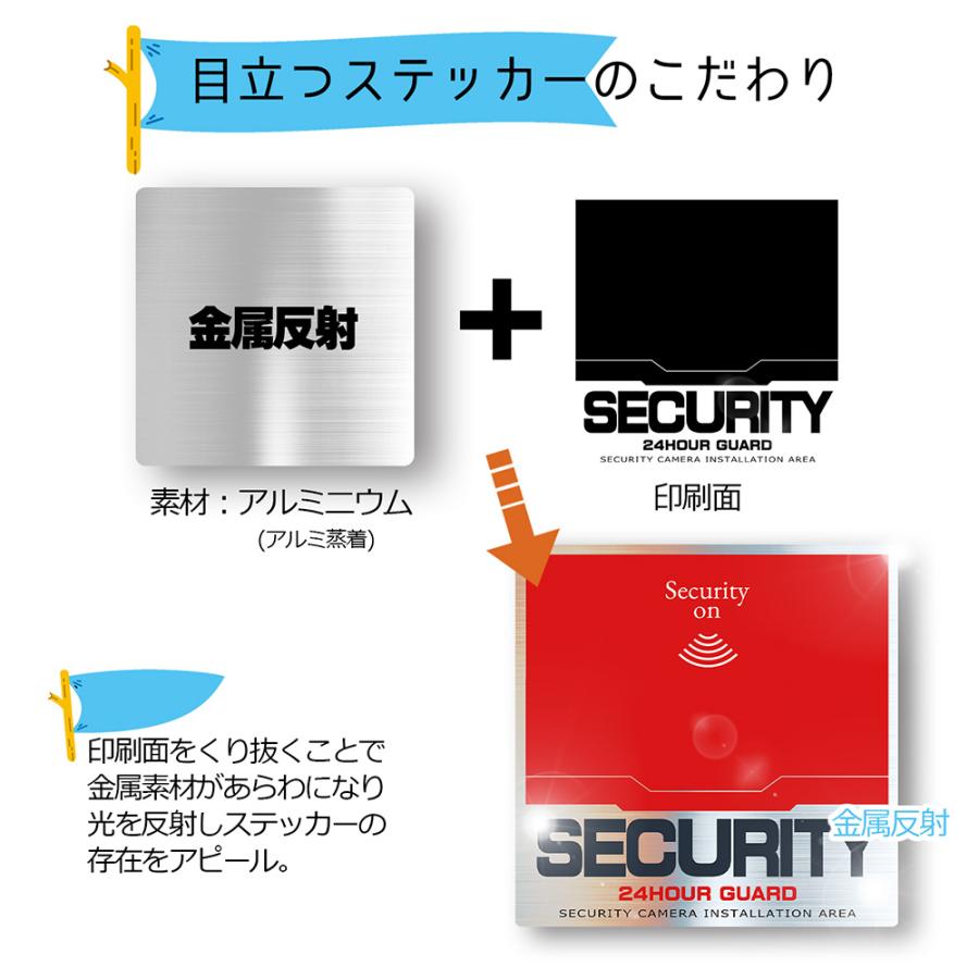 WORKER ワーカー防犯ステッカー （屋外内用：耐光/耐水/耐候） セキュリティシール  金属素材で色褪せにくく長持ち 日本製 70mm |  | 09