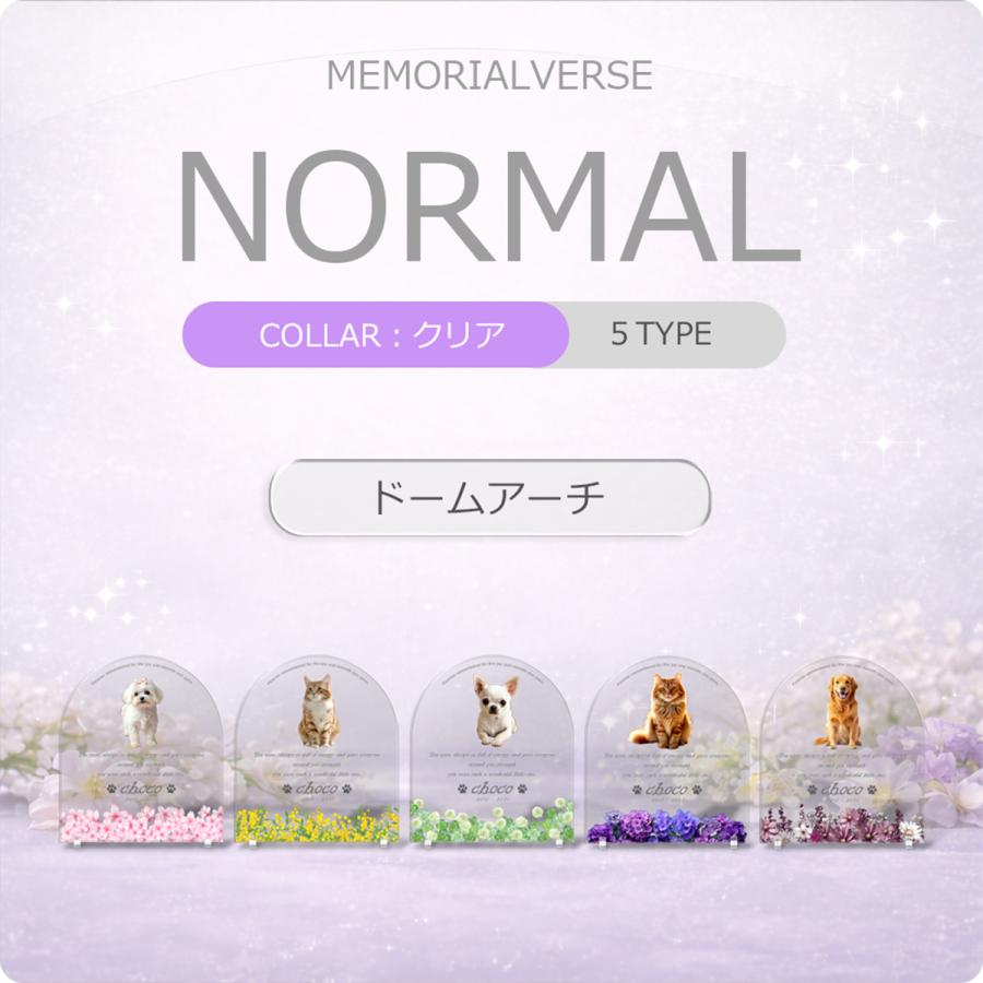 【ペットメモリアル】ペット位牌 犬 猫  名入れ おしゃれアクリルプレート オーダーメイド デザイナー仕上げ 日本製   (ミモザ, クリア) |  | 01