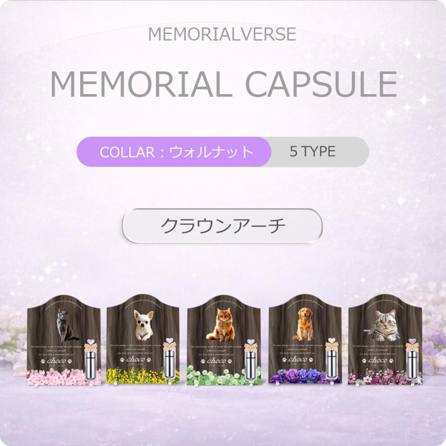 【ペットメモリアル】ペット位牌 犬 猫 名入れ おしゃれアクリルプレート オーダーメイド 日本製 メモリアルカプセル付 (ミモザ, ウォルナット調) |  | 01