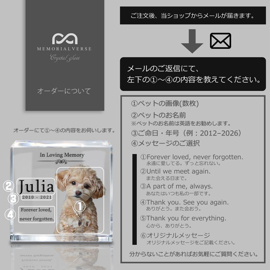 【メモリアルバース｜クリスタル位牌】ペット位牌 ペット仏具 犬 猫 ペットメモリアル 思い出 名入れ クリスタルガラス オーダーメイド  日本製 (ネイビー) |  | 07