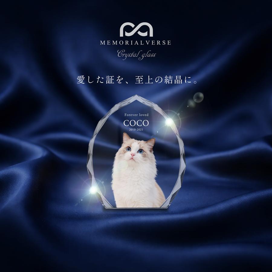 【メモリアルバース｜クリスタル位牌｜クレスタ】ペット位牌 ペット仏具 犬 猫  思い出 名入れ クリスタルガラス オーダーメイド  日本製 (プレーン L) |  | 01