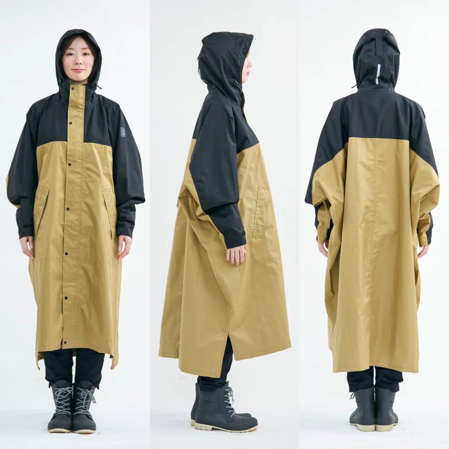 レインコート 自転車 リュック対応 レインポンチョ メンズ レディース 男女兼用 ジュニア アウトドア 通学 通勤 おしゃれ ロング カッパ AH-100 ハイポンチョDX | AME TO HARE | 20