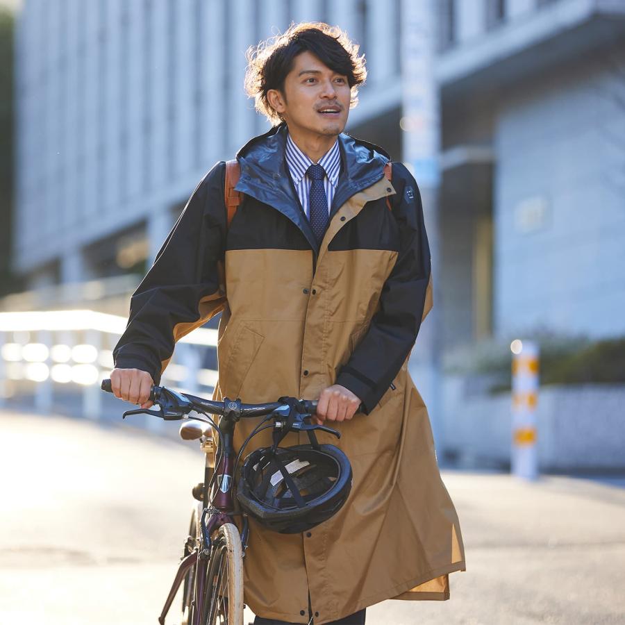 レインコート 自転車 リュック対応 レインポンチョ メンズ レディース 男女兼用 ジュニア アウトドア 通学 通勤 おしゃれ ロング カッパ AH-100 ハイポンチョDX | AME TO HARE | 22