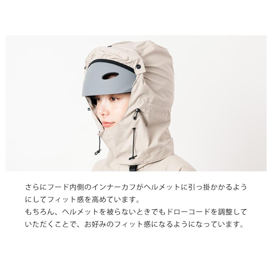 レインポンチョ 自転車 ヘルメット対応 レディース メンズ アウトドア 通学 通勤 フード付き 防水 おしゃれ ロング AH-101 サイクルモードレインポンチョEX | AME TO HARE | 06