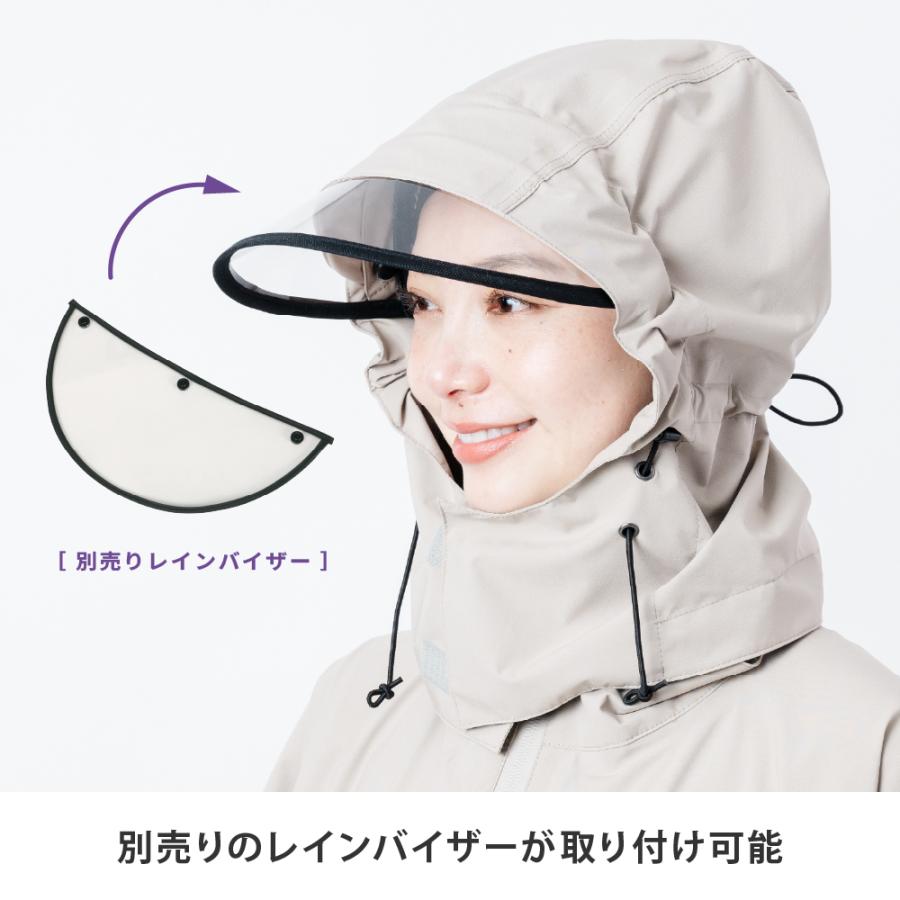 レインポンチョ 自転車 ヘルメット対応 レディース メンズ アウトドア 通学 通勤 フード付き 防水 おしゃれ ロング AH-101 サイクルモードレインポンチョEX | AME TO HARE | 07