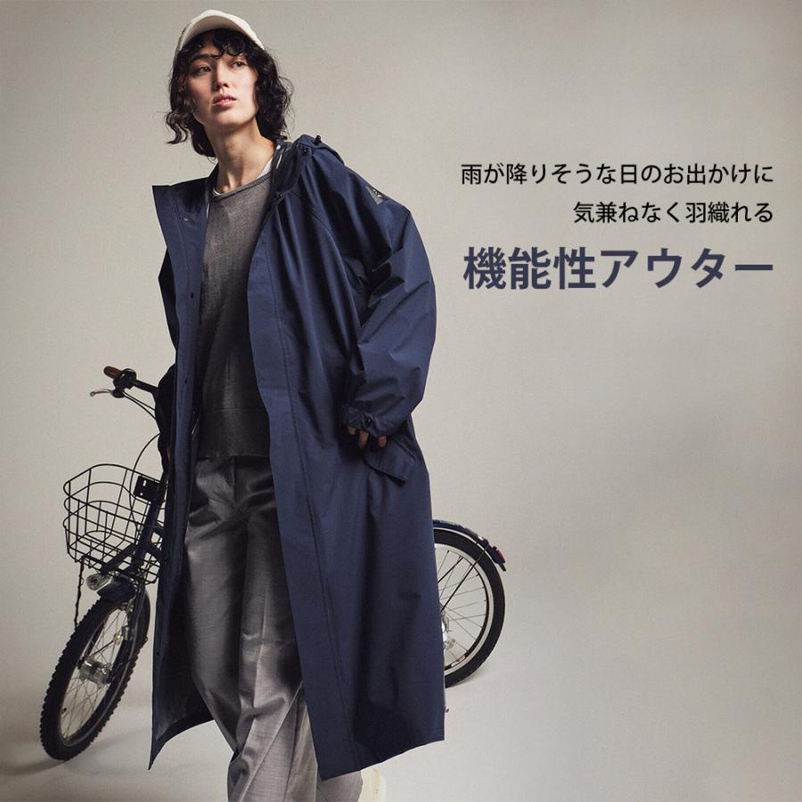レインコート 自転車 ヘルメット対応 レディース アウトドア 通学 通勤 徒歩 フード付き 防水 おしゃれ ロング AH-302 サイクルモードレインコートEX | AME TO HARE | 02