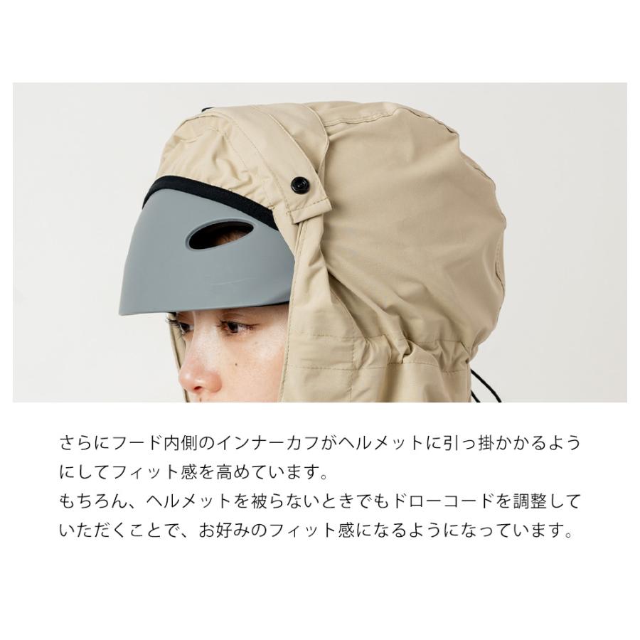 レインコート 自転車 ヘルメット対応 レディース アウトドア 通学 通勤 徒歩 フード付き 防水 おしゃれ ロング AH-302 サイクルモードレインコートEX | AME TO HARE | 07