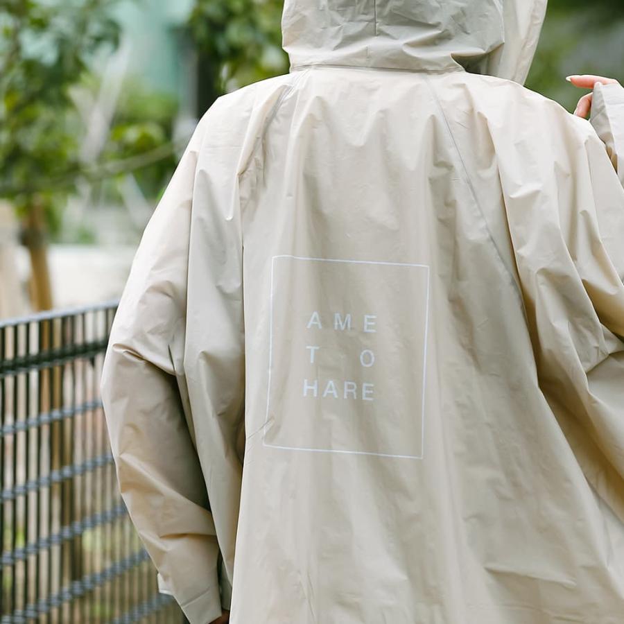レインポンチョ レディース フード付き 防水 イベント フェス レジャー 軽い 軽量 おしゃれ ロング丈 カッパ 雨具 リュック AH-305 EVAレインポンチョ | AME TO HARE | 14