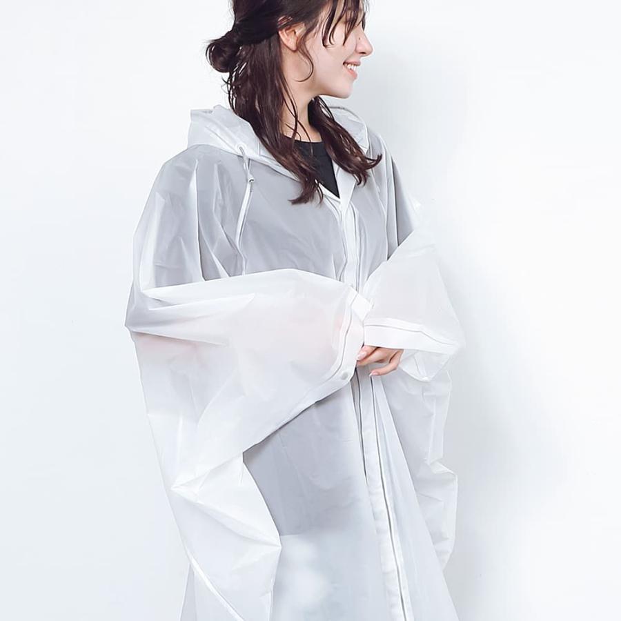 レインポンチョ レディース フード付き 防水 イベント フェス レジャー 軽い 軽量 おしゃれ ロング丈 カッパ 雨具 リュック AH-305 EVAレインポンチョ | AME TO HARE | 19