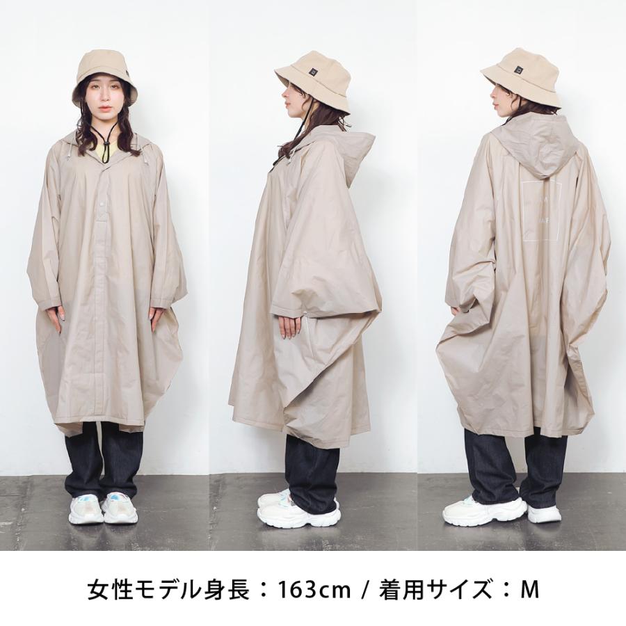 レインポンチョ レディース フード付き 防水 イベント フェス レジャー 軽い 軽量 おしゃれ ロング丈 カッパ 雨具 リュック AH-305 EVAレインポンチョ | AME TO HARE | 11
