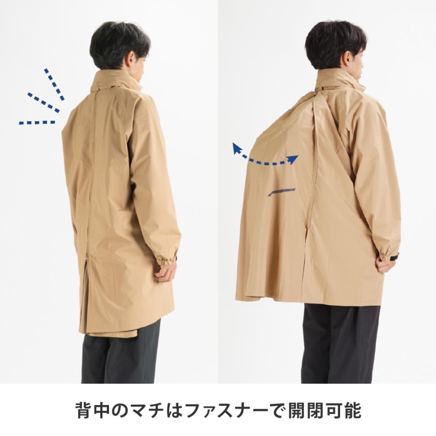 レインスーツ リュック対応 メンズ レディース 通勤 防水 透湿 高機能 裏メッシュ 回転式フード 自転車 雨具 AH-400 スマートパッカーレインスーツ | AME TO HARE | 07