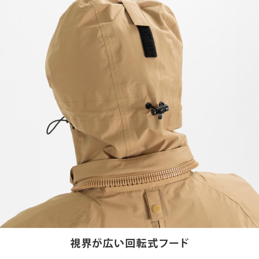 レインスーツ リュック対応 メンズ レディース 通勤 防水 透湿 高機能 裏メッシュ 回転式フード 自転車 雨具 AH-400 スマートパッカーレインスーツ | AME TO HARE | 11