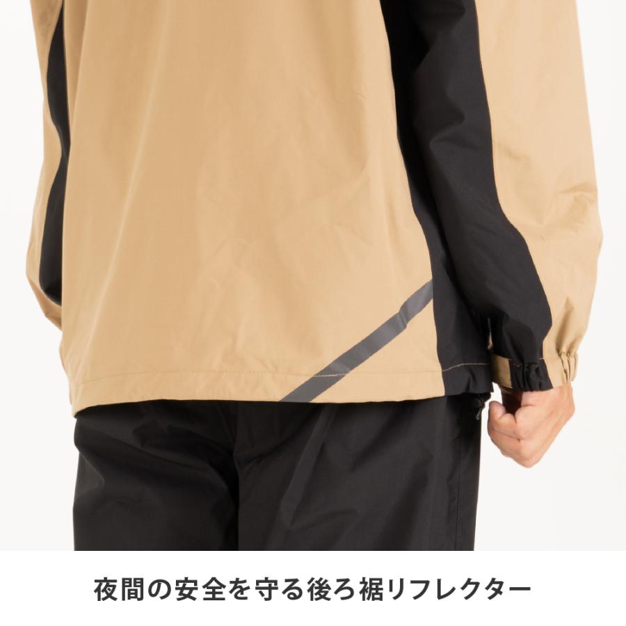 レインスーツ ストレッチ ベンチレーション 裏メッシュ メンズ レディース 通勤 防水 透湿 高機能 自転車 雨具 AH-401 アクティブベントレインスーツ | AME TO HARE | 13
