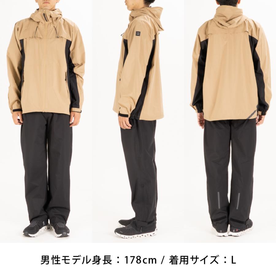 レインスーツ ストレッチ ベンチレーション 裏メッシュ メンズ レディース 通勤 防水 透湿 高機能 自転車 雨具 AH-401 アクティブベントレインスーツ | AME TO HARE | 18
