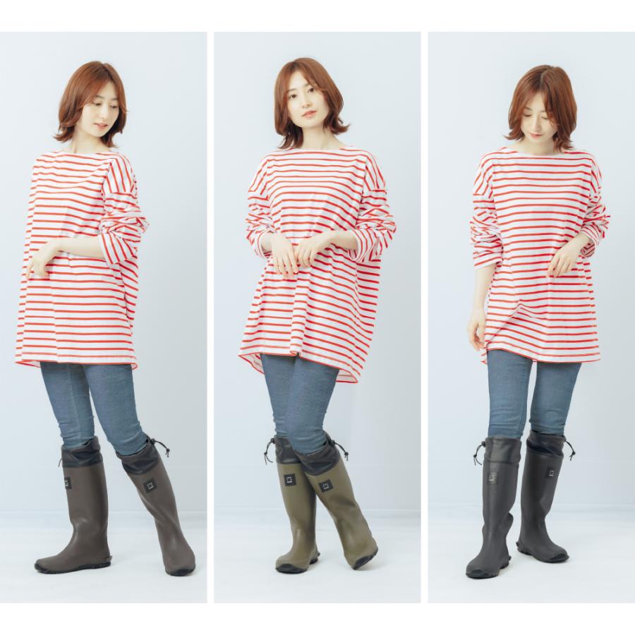 長靴 レインブーツ ロング レディース メンズ 折りたたみ 収納袋付き 柔らか おしゃれ 22.5-28cm AH-600 ロールアップレインブーツ | カジメイク | 14