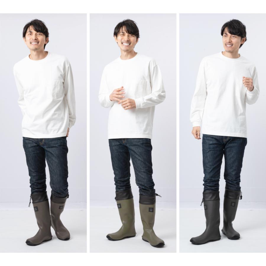 長靴 レインブーツ ロング レディース メンズ 折りたたみ 収納袋付き 柔らか おしゃれ 22.5-28cm AH-600 ロールアップレインブーツ | カジメイク | 15