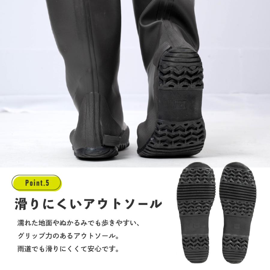 長靴 レインブーツ ロング レディース メンズ 折りたたみ 収納袋付き 柔らか おしゃれ 22.5-28cm AH-600 ロールアップレインブーツ | カジメイク | 12
