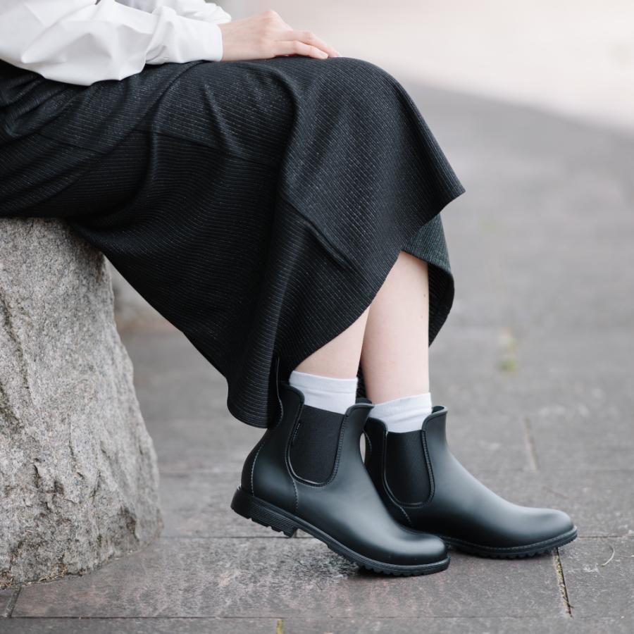 レインブーツ レディース おしゃれ 雨 防水 ショート 長靴 雨靴 サイドゴア レインシューズ 通勤 通学 梅雨 AH-601 PVCサイドゴアレインブーツ | カジメイク | 13