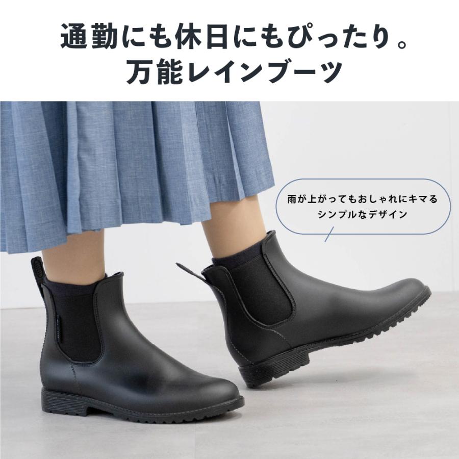 レインブーツ レディース おしゃれ 雨 防水 ショート 長靴 雨靴 サイドゴア レインシューズ 通勤 通学 梅雨 AH-601 PVCサイドゴアレインブーツ | カジメイク | 03