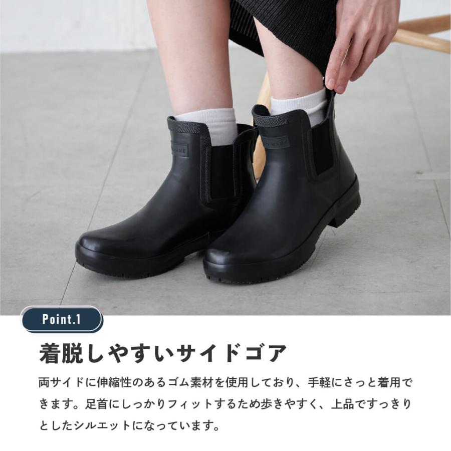 レインブーツ レディース ショート 柔らかい おしゃれ 雨 防水 ショート 長靴 雨靴 サイドゴア レインシューズ AH-602 サイドゴアレインブーツ | カジメイク | 06