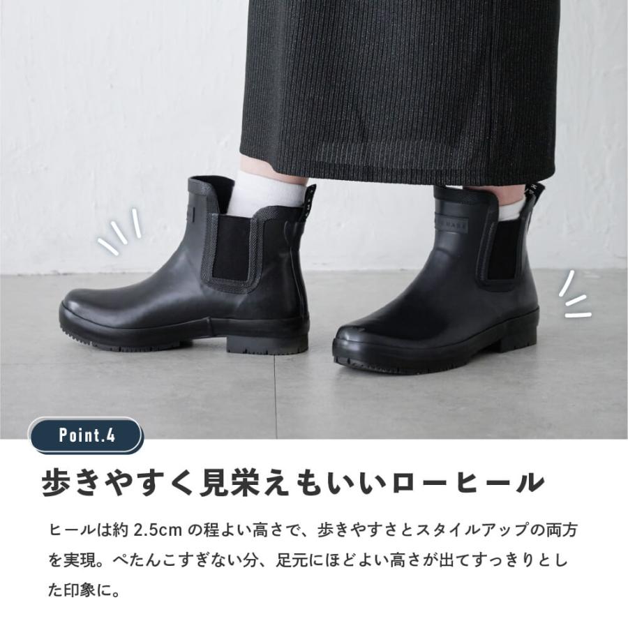レインブーツ レディース ショート 柔らかい おしゃれ 雨 防水 ショート 長靴 雨靴 サイドゴア レインシューズ AH-602 サイドゴアレインブーツ | カジメイク | 10