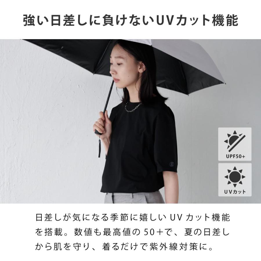 Tシャツ レディース 半袖 汗染み防止 防汚加工 UVカット UPF50+ UV対策 紫外線対策 シンプル ゆったり 体型カバー 形態安定 AH-1000 レディース半袖Tシャツ | AME TO HARE | 13