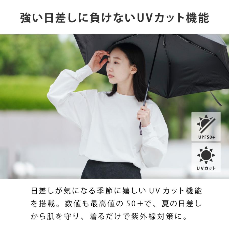 Tシャツ レディース 長袖 汗染み防止 防汚加工 UVカット UPF50+ UV対策 紫外線対策 シンプル ゆったり 体型カバー 形態安定 AH-1001 レディース長袖Tシャツ | AME TO HARE | 13
