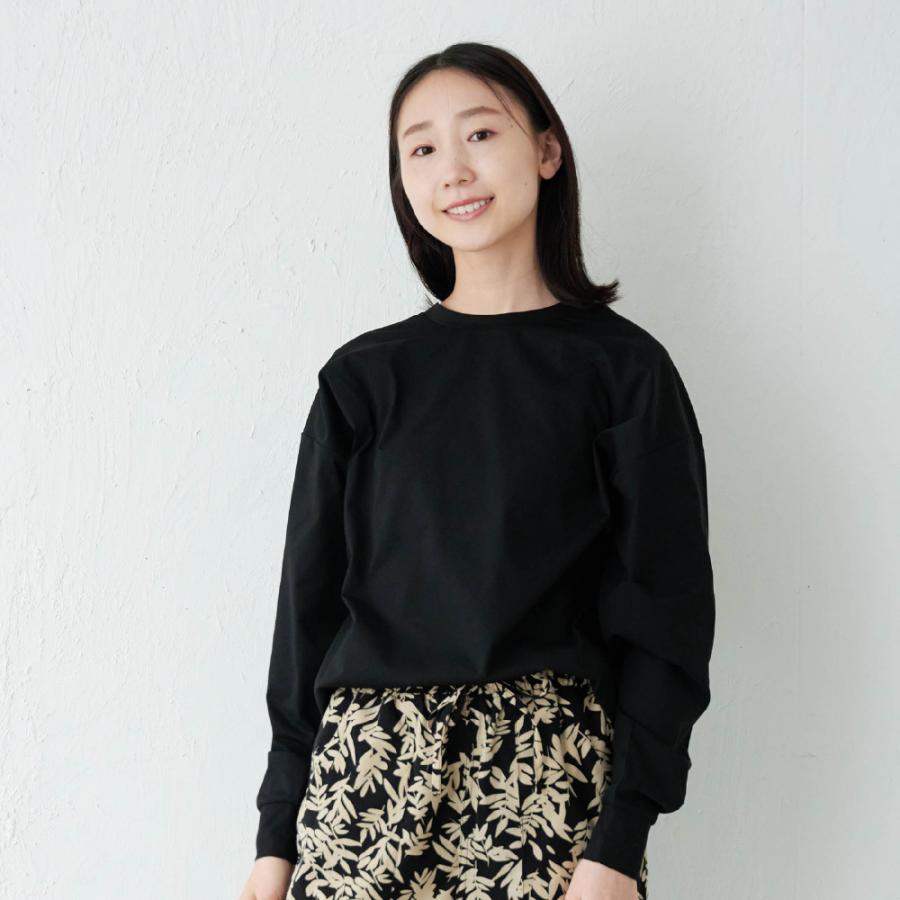 Tシャツ レディース 長袖 汗染み防止 防汚加工 UVカット UPF50+ UV対策 紫外線対策 シンプル ゆったり 体型カバー 形態安定 AH-1001 レディース長袖Tシャツ | AME TO HARE | 14