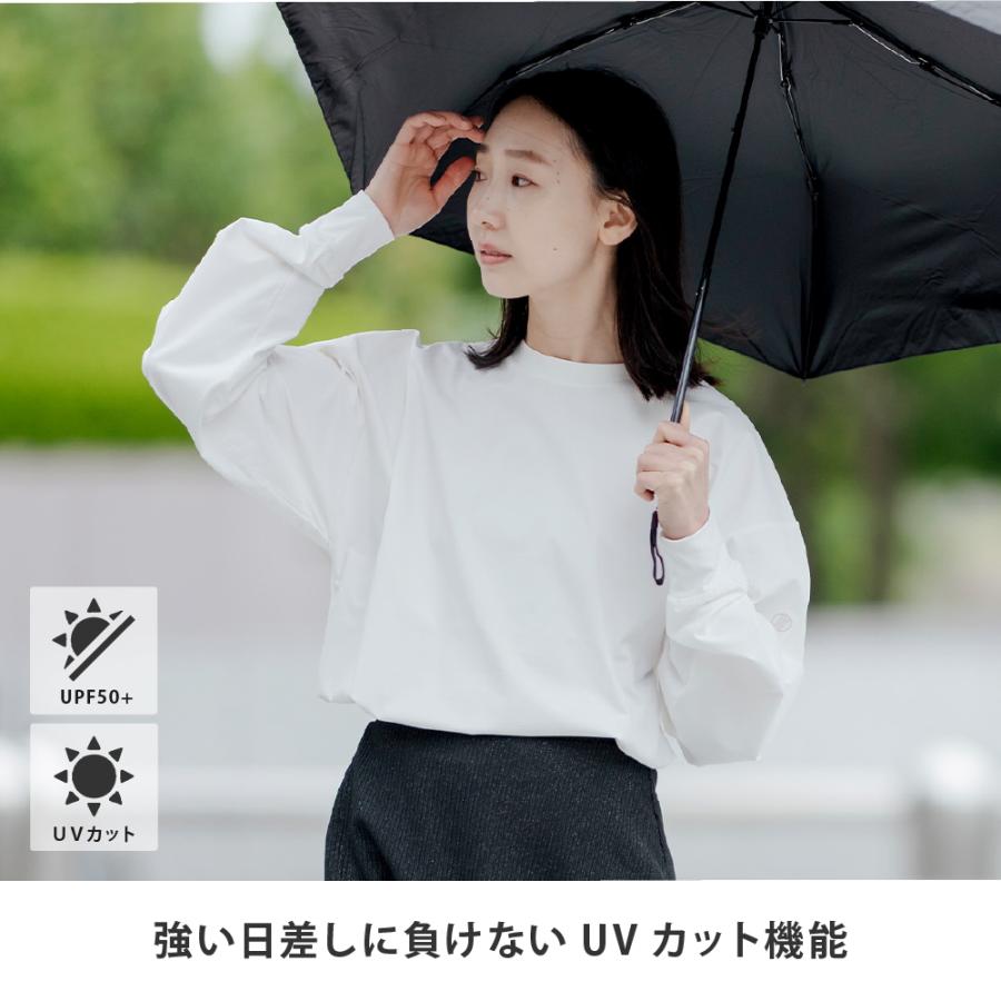 Tシャツ レディース 長袖 汗染み防止 防汚加工 UVカット UPF50+ UV対策 紫外線対策 シンプル ゆったり 体型カバー 形態安定 AH-1001 レディース長袖Tシャツ | AME TO HARE | 04