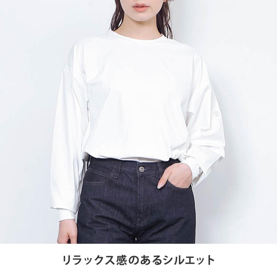 Tシャツ レディース 長袖 汗染み防止 防汚加工 UVカット UPF50+ UV対策 紫外線対策 シンプル ゆったり 体型カバー 形態安定 AH-1001 レディース長袖Tシャツ | AME TO HARE | 07