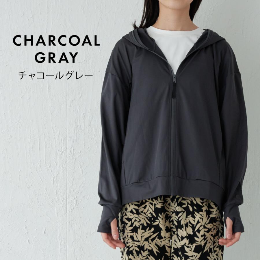 UVカット パーカー レディース 長袖 UPF50+ UV UV対策 紫外線対策 花粉防止 シンプル かわいい ゆったり 指穴 顔まで AH-1003 レディースUVパーカー | AME TO HARE | 05