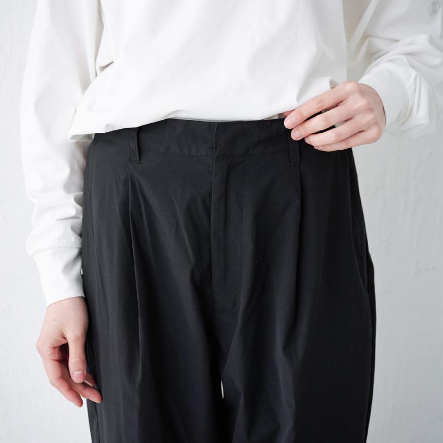 パンツ スラックス タックパンツ レディース メンズ 夏 涼しい 汗染み防止 防汚加工 形態安定 UVカット 紫外線カット AH-1004 はっ水ワイドスラックス | AME TO HARE | 09