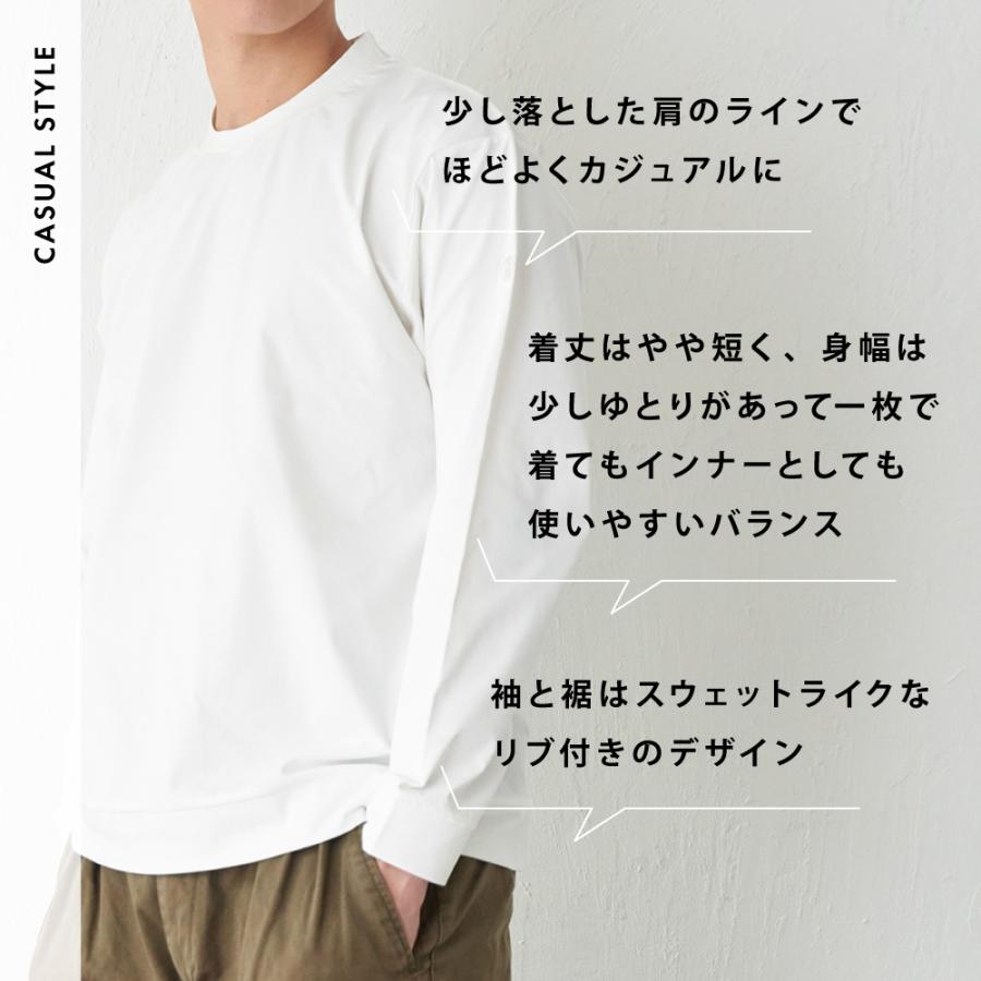 Tシャツ メンズ 長袖 汗染み防止 防汚 防汚加工 UVカット UPF50+ UV UV対策 紫外線対策 シンプル おしゃれ 形態安定 オフィス AH-1006 メンズ長袖Tシャツ | AME TO HARE | 16