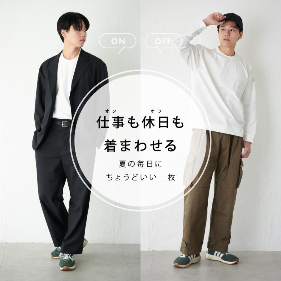 Tシャツ メンズ 長袖 汗染み防止 防汚 防汚加工 UVカット UPF50+ UV UV対策 紫外線対策 シンプル おしゃれ 形態安定 オフィス AH-1006 メンズ長袖Tシャツ | AME TO HARE | 05