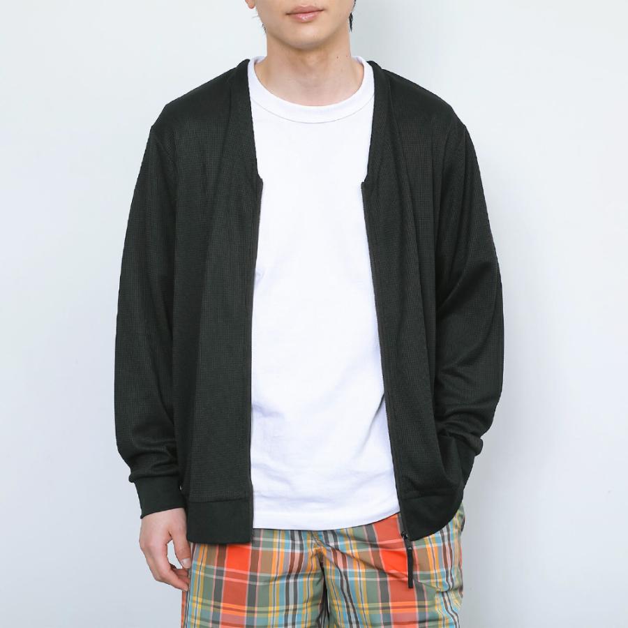 カーディガン  メンズ Vネック UVカット UPF30 UV UV対策 紫外線 ワッフル 吸水速乾 涼しい エアコン対策 冷房対策 AH-1007 メンズUVワッフルカーディガン | AME TO HARE | 11
