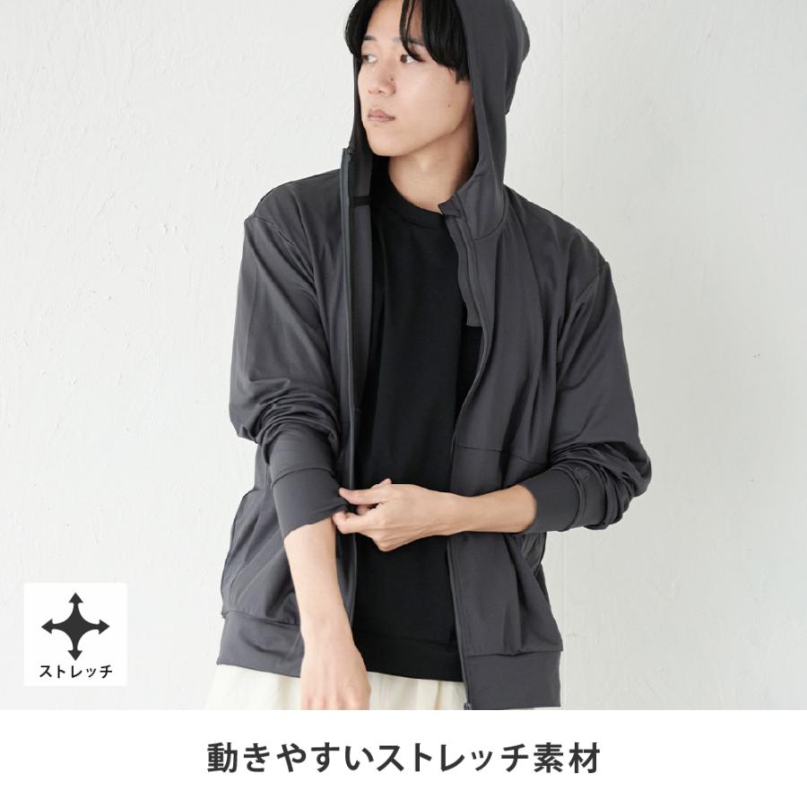 UVカット パーカー メンズ 長袖 UPF50+ UV UV対策 紫外線対策 花粉防止 シンプル 指穴 顔まで AH-1008 メンズUVパーカー | AME TO HARE | 05