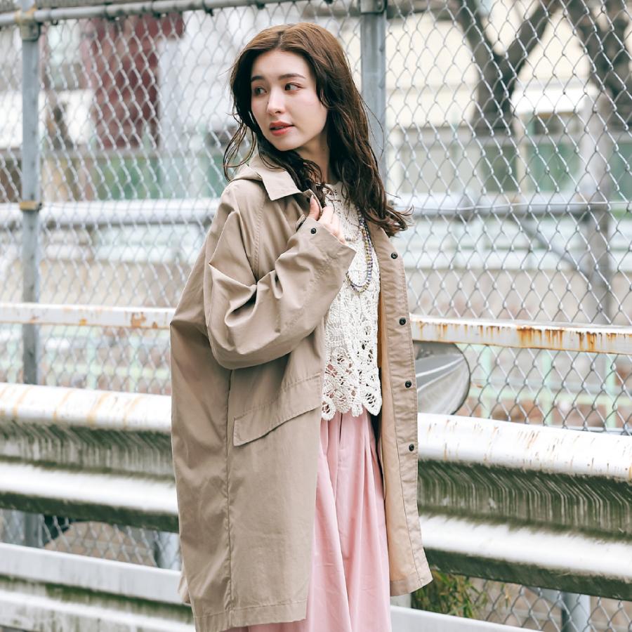 ハーフコート レディース メンズ コート ハーフ丈 撥水 UVカット フード付き 取り外し 軽量 軽い 秋 春 スプリングコート AH-1009 撥水ハーフコート | AME TO HARE | 12