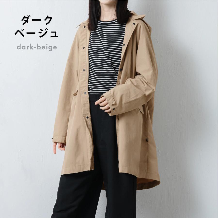 ハーフコート レディース メンズ コート ハーフ丈 撥水 UVカット フード付き 取り外し 軽量 軽い 秋 春 スプリングコート AH-1009 撥水ハーフコート | AME TO HARE | 03