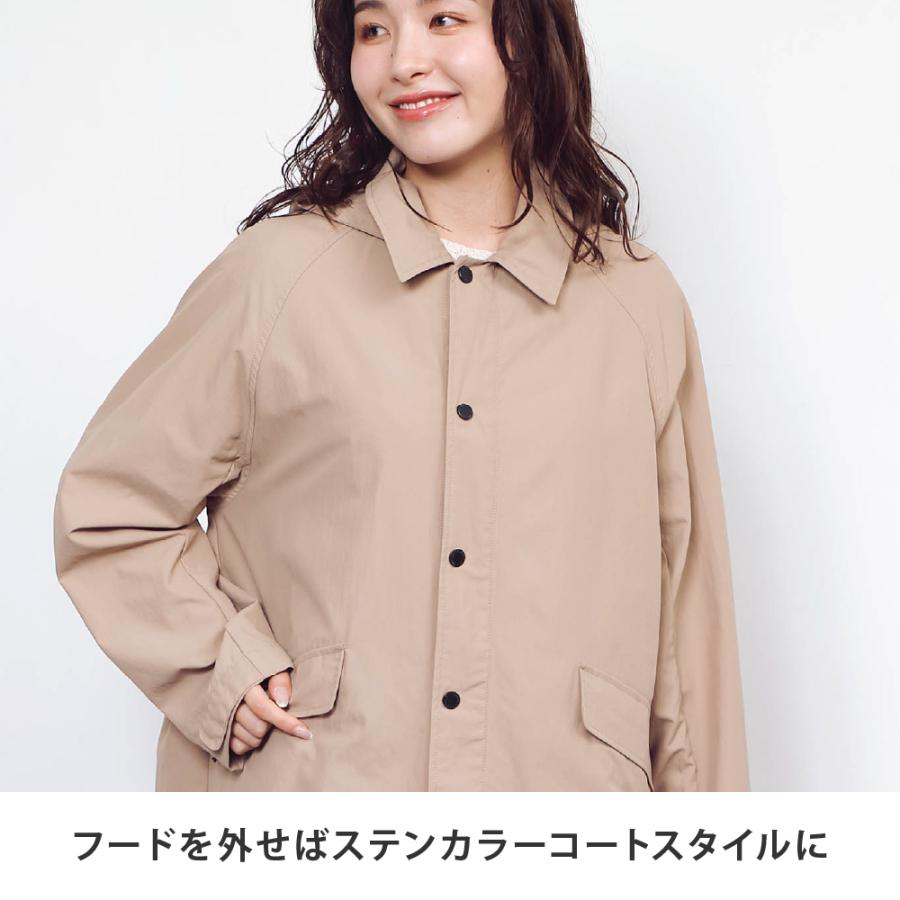 ハーフコート レディース メンズ コート ハーフ丈 撥水 UVカット フード付き 取り外し 軽量 軽い 秋 春 スプリングコート AH-1009 撥水ハーフコート | AME TO HARE | 07