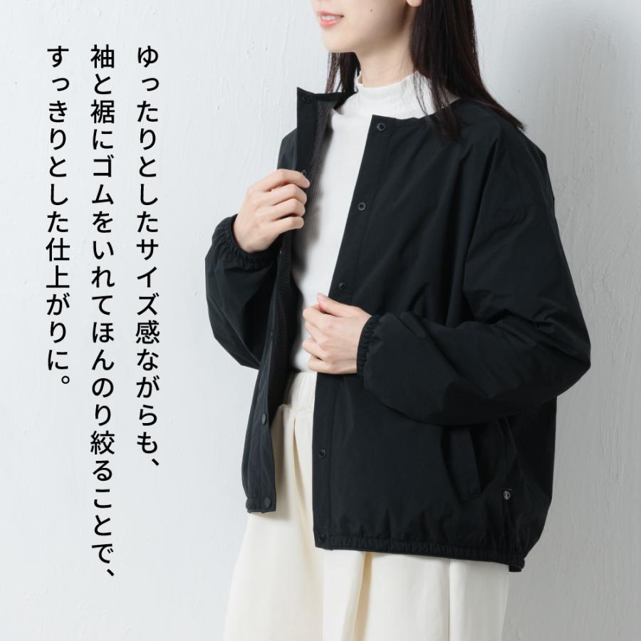 インナーダウン レディース カーディガン ジャンパー アウター 軽量 薄手 ノーカラー ジャケット コート 秋 冬 ボタン AH-1011 ノーカラーウォームジャケットW | AME TO HARE | 14