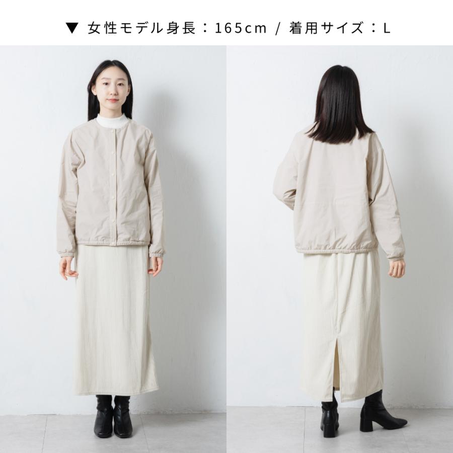 インナーダウン レディース カーディガン ジャンパー アウター 軽量 薄手 ノーカラー ジャケット コート 秋 冬 ボタン AH-1011 ノーカラーウォームジャケットW | AME TO HARE | 20