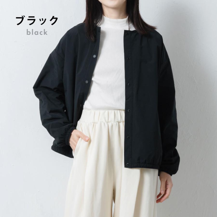 インナーダウン レディース カーディガン ジャンパー アウター 軽量 薄手 ノーカラー ジャケット コート 秋 冬 ボタン AH-1011 ノーカラーウォームジャケットW | AME TO HARE | 04