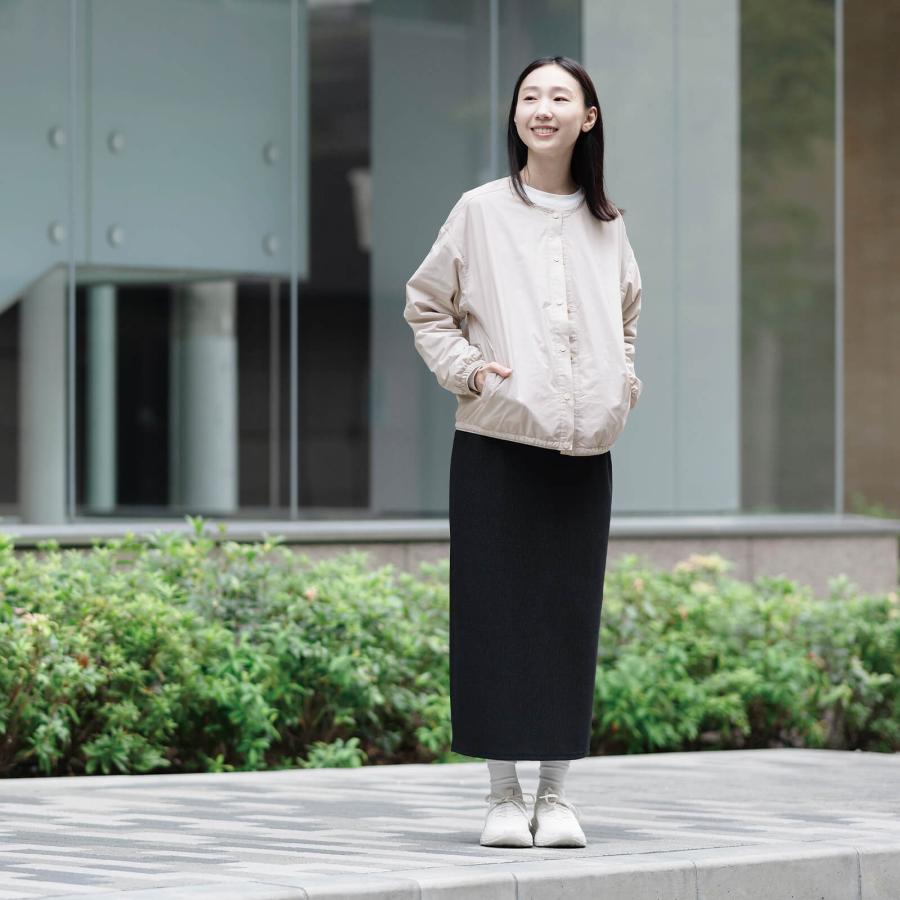 インナーダウン レディース カーディガン ジャンパー アウター 軽量 薄手 ノーカラー ジャケット コート 秋 冬 ボタン AH-1011 ノーカラーウォームジャケットW | AME TO HARE | 06